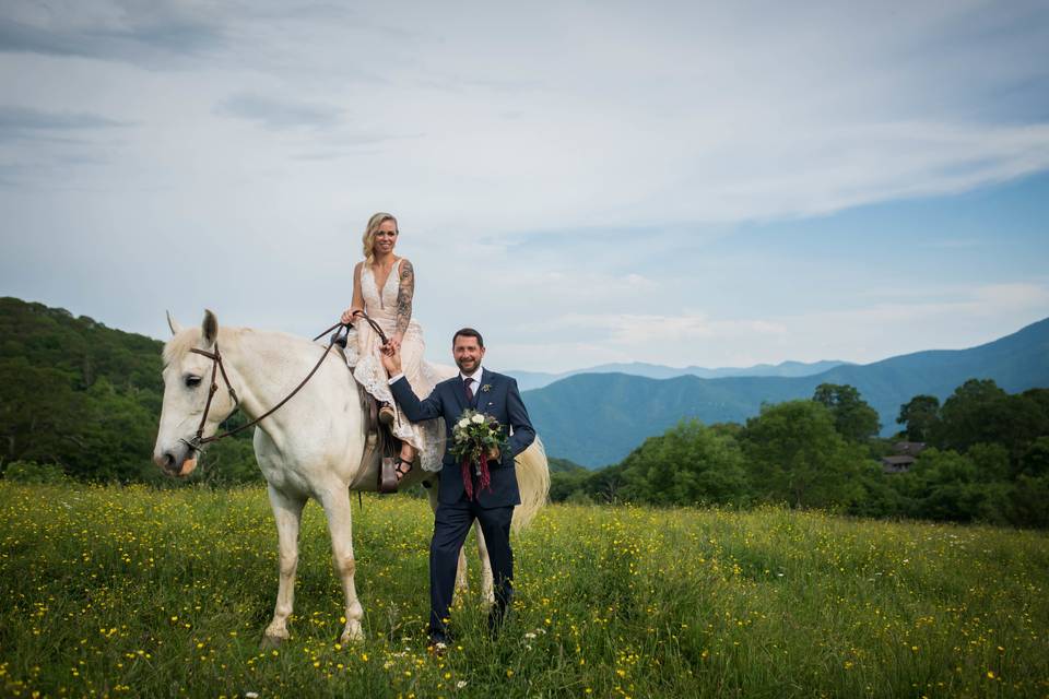 The bride and groom