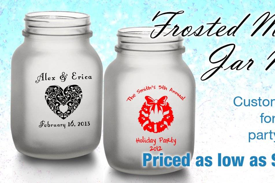 Mason Jar Mugs are a great novelty glass, and look beautiful imprinted. Fill these with a signature cocktail that your guests will love!