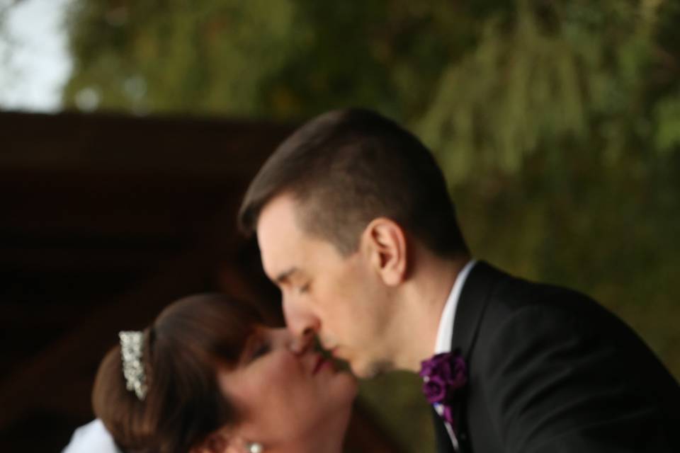 the fabric flowers were cut from Mom's wedding gown.