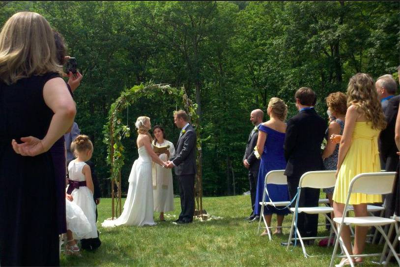 Outdoor wedding ceremony