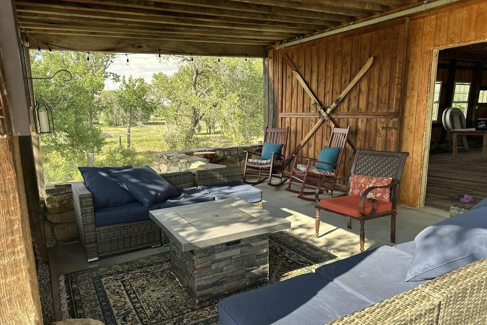 Covered Outdoor Fireplace
