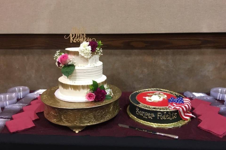 Gold Paint wedding and Marine
