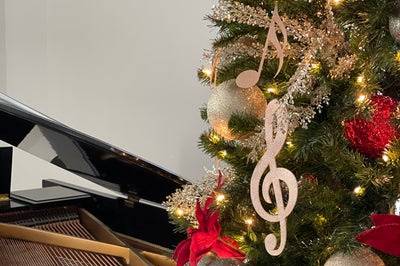 Christmas ornaments with piano