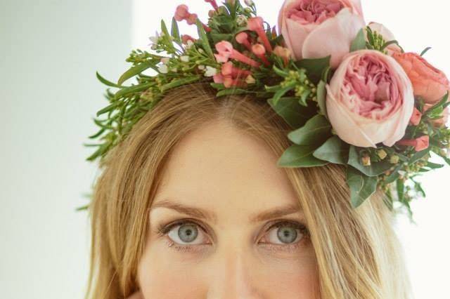 Makeup and flower crown