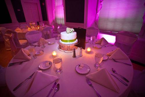 Table setup with centerpiece