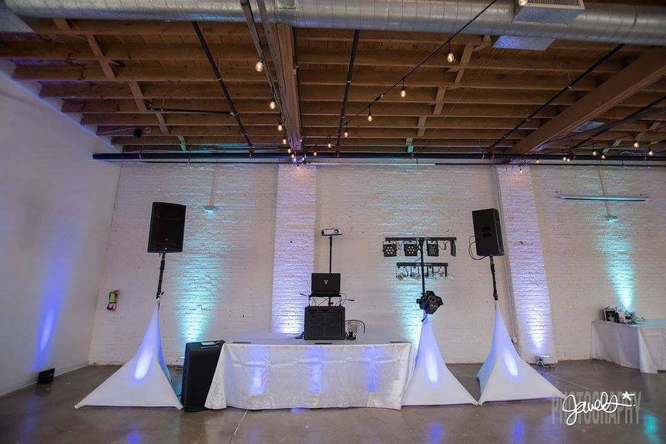 DJ booth setup