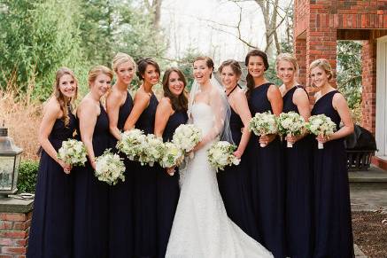 Bride with bridesmaids