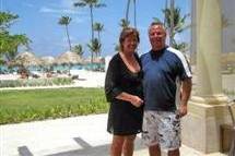 Pam and Sam honeymooning in Punta Cana.  So romantic.