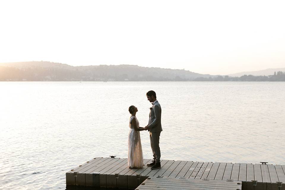 Couple portrait by the sunset