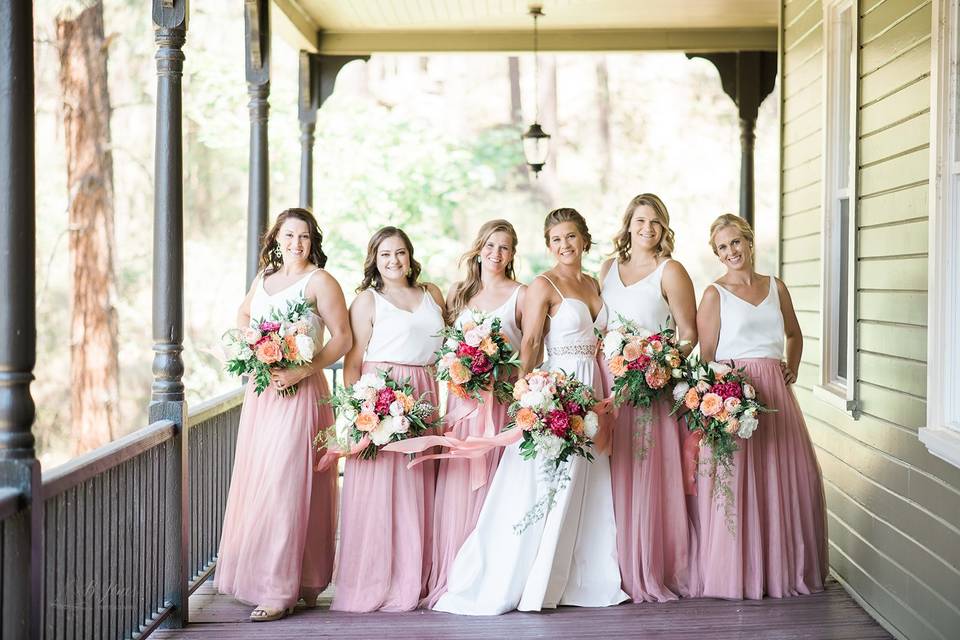 Bride and bridesmaids