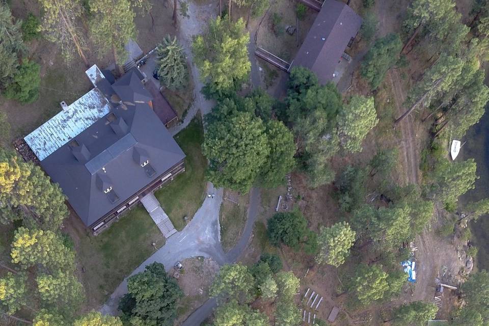 Aerial shot of the property