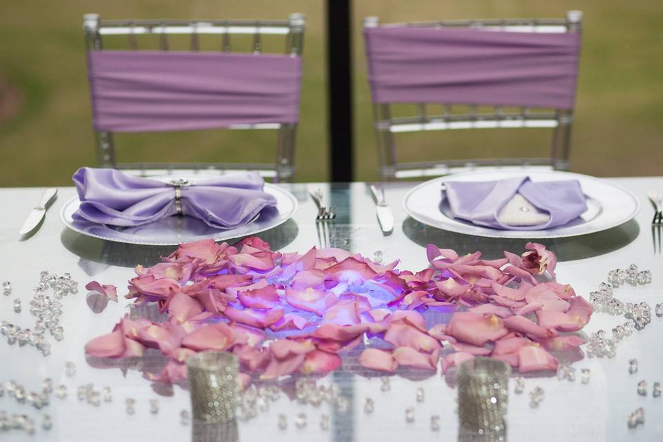 Newlyweds' table setting