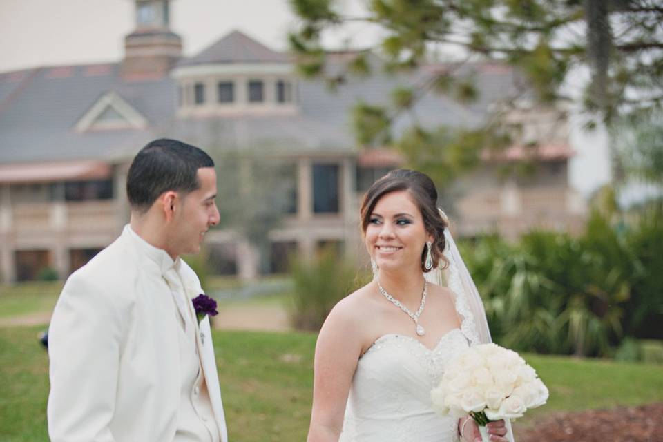 Purple ceremony decor