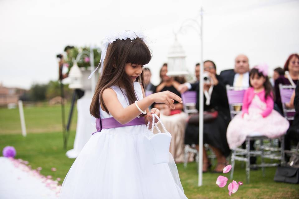 Outdoor wedding ceremony setup