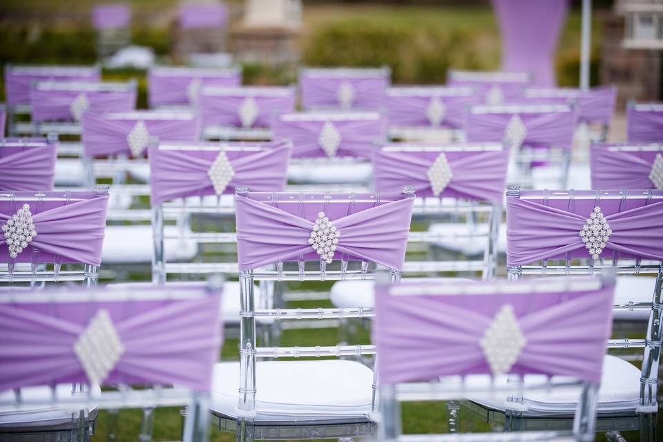 Purple ceremony decor