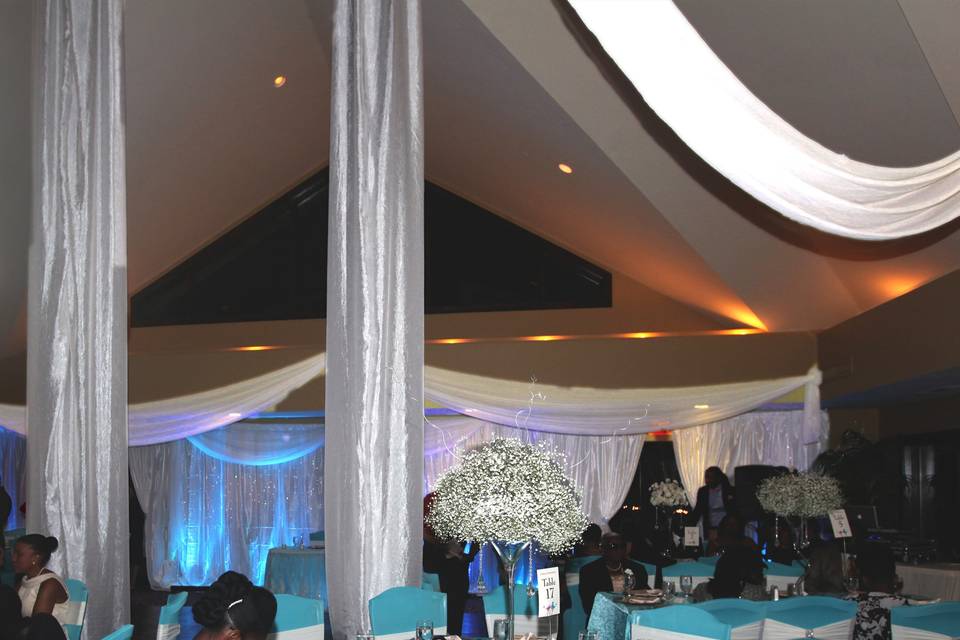 Draping, decor, lighting