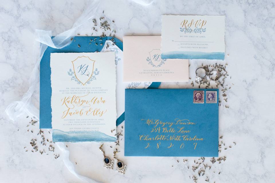 French Blue Invitation Suite