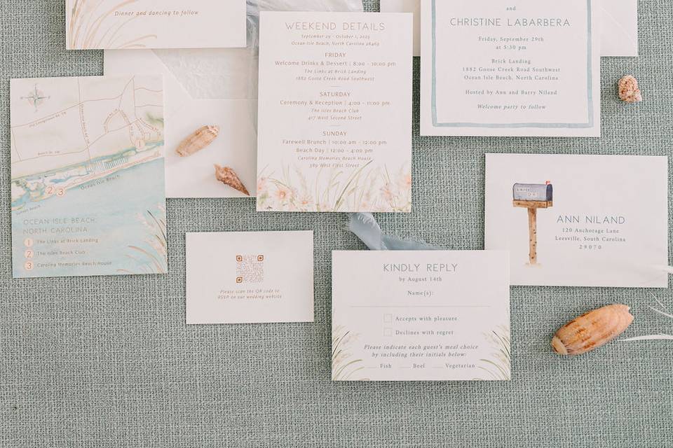 Coastal invitation suite