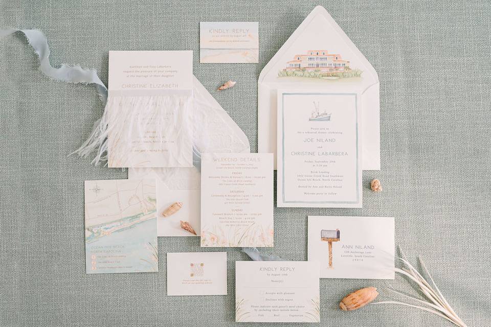 Coastal invitation suite