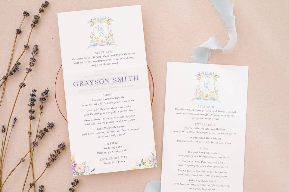 Menus & place cards