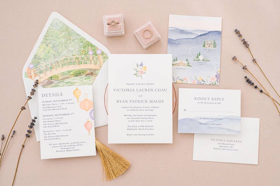 Watercolor Invitation Suite