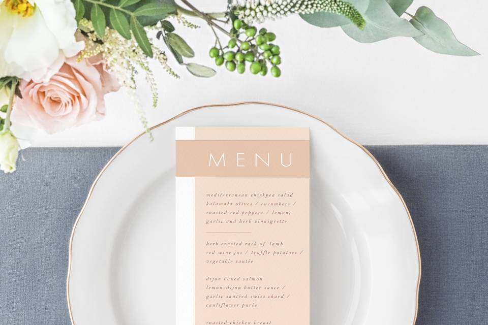 Modern, Minimal Menu