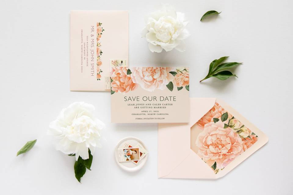 Peonies Save the Date