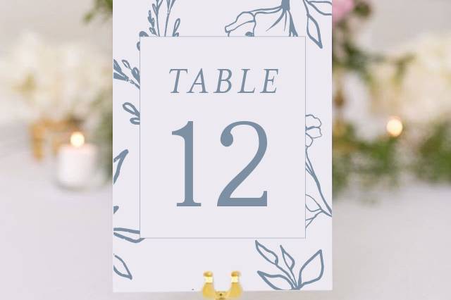 Dusty Blue Table Numbers