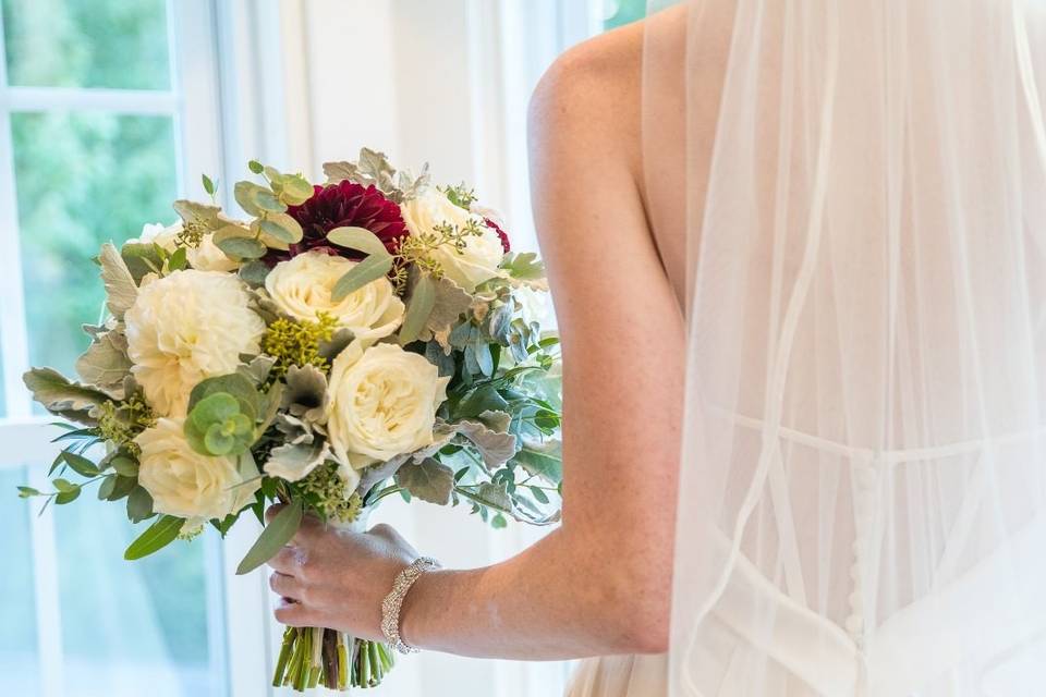 Dahlias and Rose Bouquet