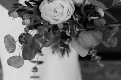 Black and white bridal details