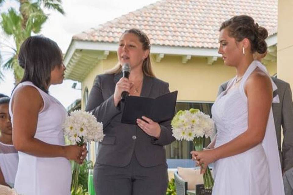 Officiating the ceremony of the brides