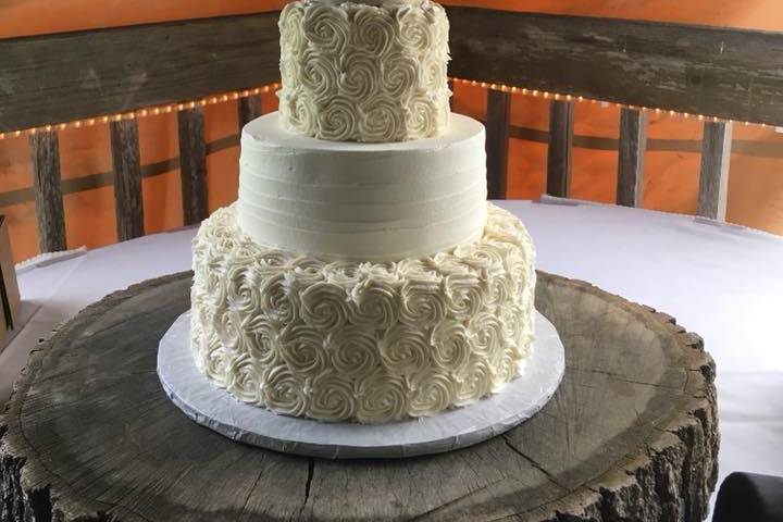 Rosette wedding cake