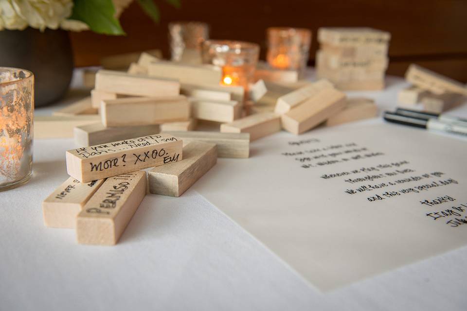 Jenga guestbook