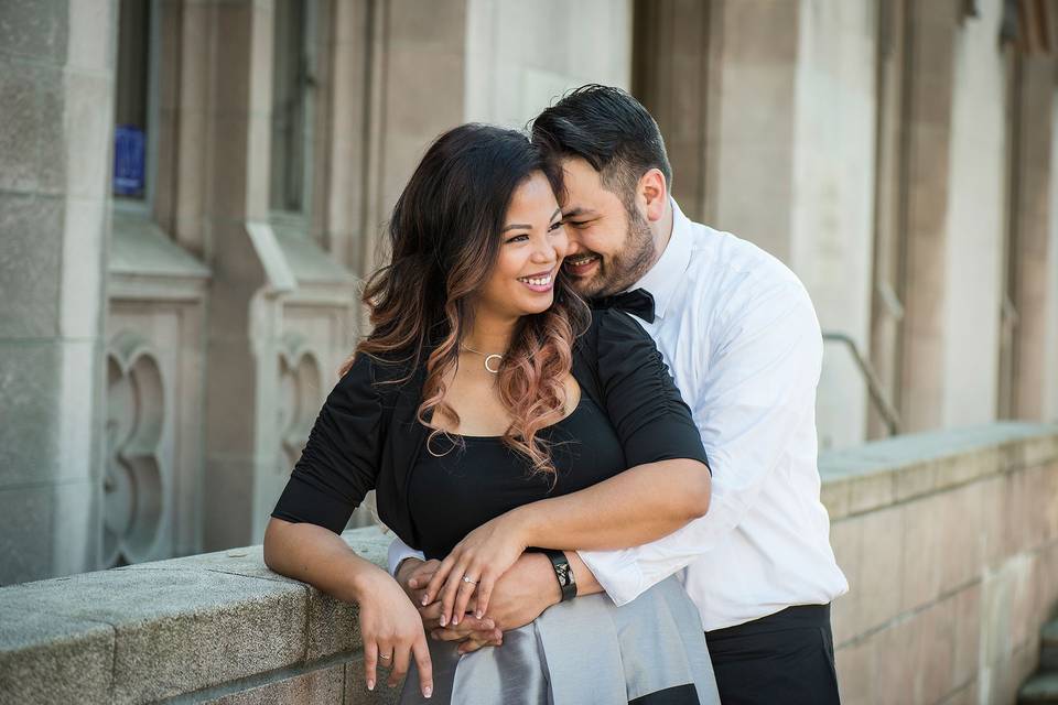 Cuddles during engagement pics