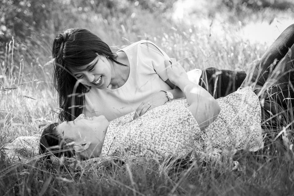 Cuddles during engagement pics