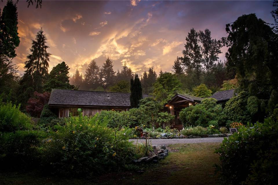 Beau Lodge at sunset.