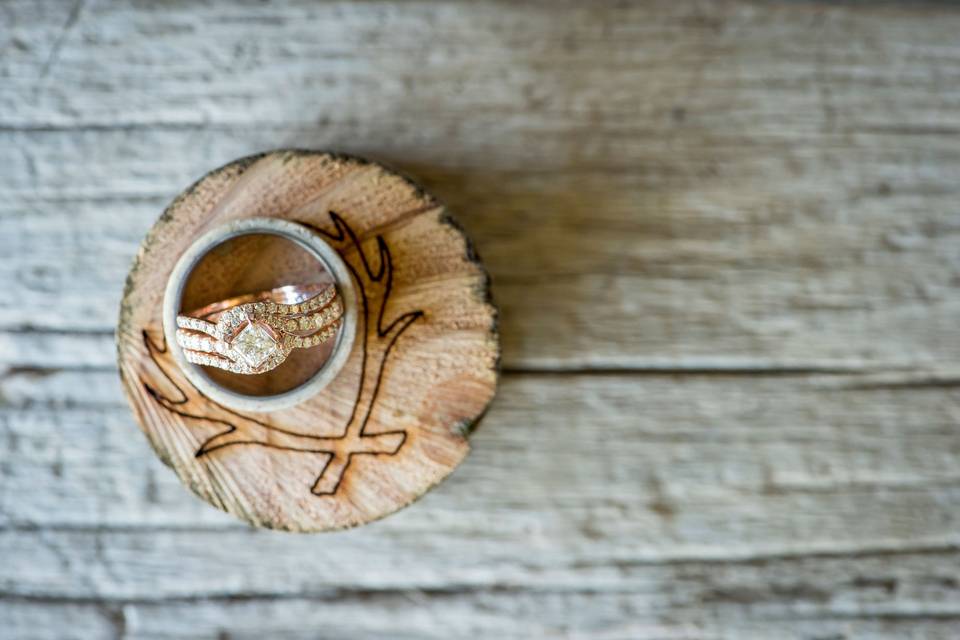 Custom rings and box.