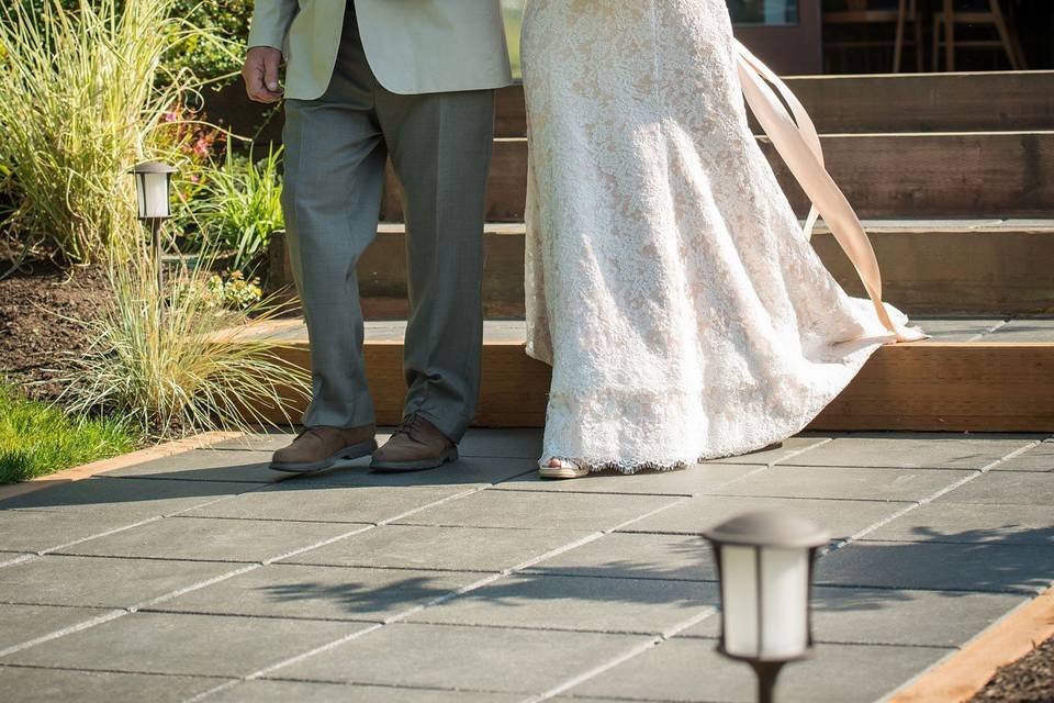 Bride and father.