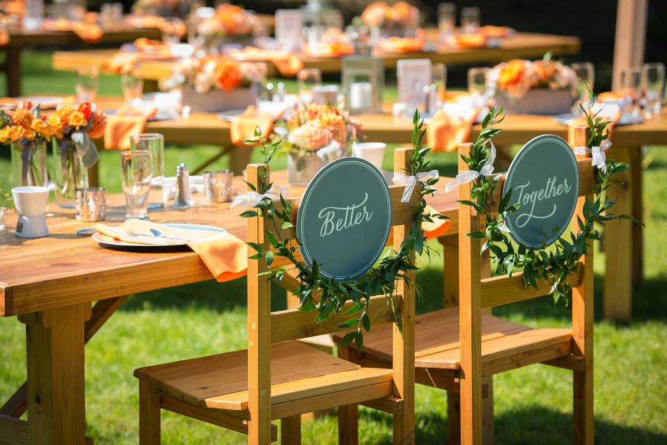 Beautiful decor and head table