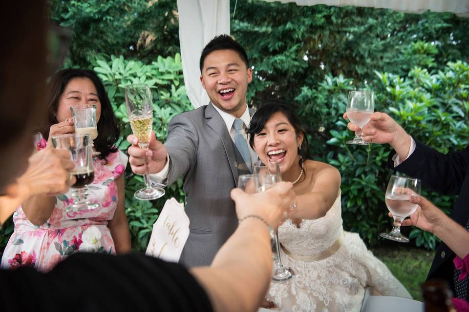 Toasting the Bride and Groom.