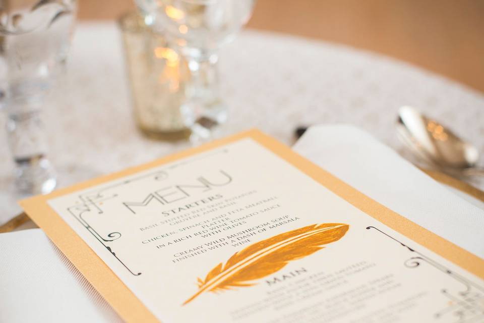 Reception menu.