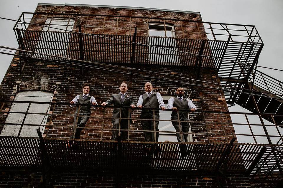 Guys on the fire escape