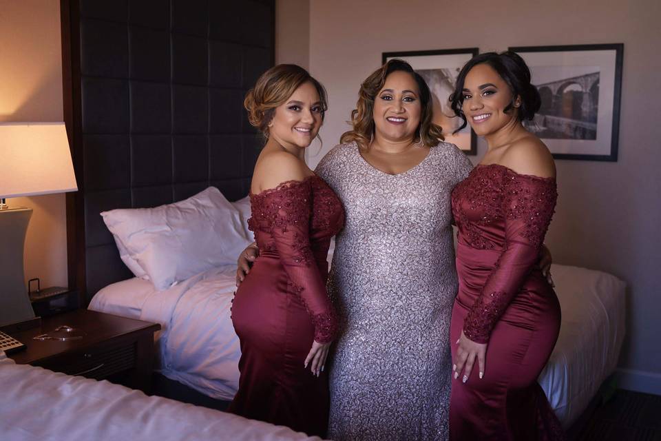 Bold glam for this trio