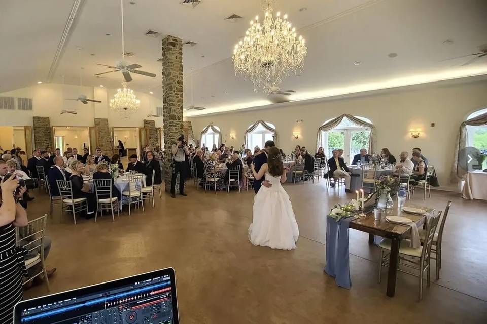 Bride posing during dance