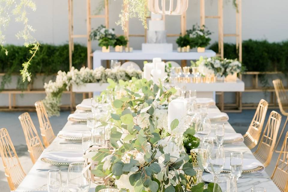 Terrace wedding reception