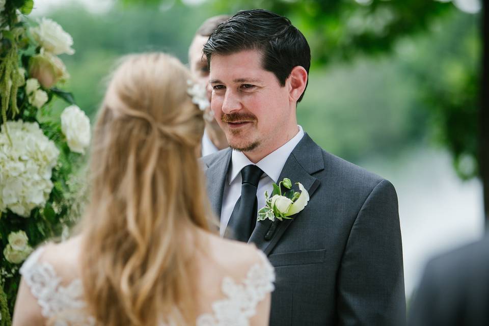 Groom during ceremony