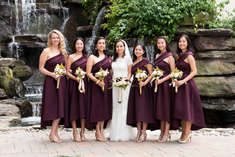 Bride and bridesmaids