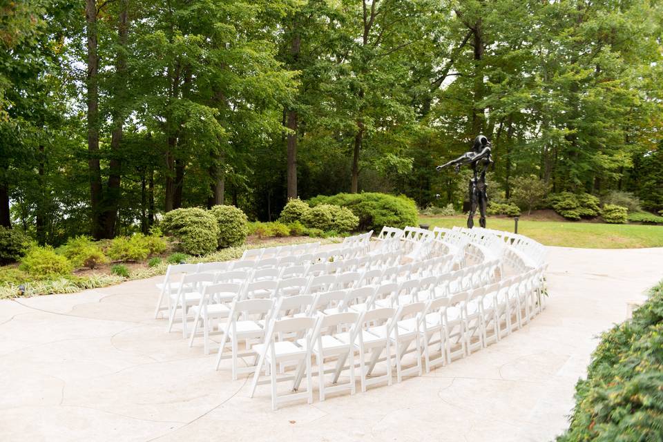 Outdoor terrace ceremony