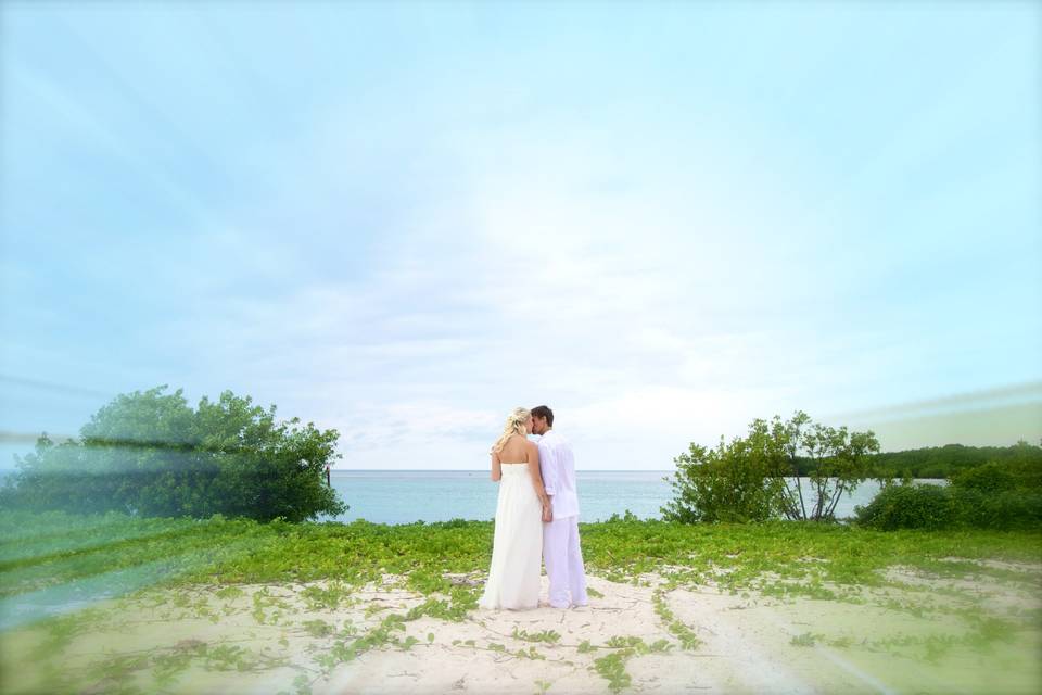 Beach wedding on Sombrero beach in Marathon FL Keys