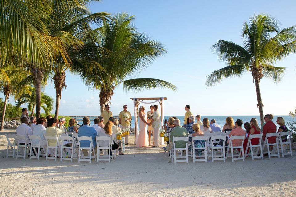 Wedding ceremony at Sunset Park in Key Colony Beach